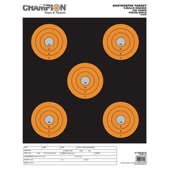 Champion Targets 45555 Shot Keeper 5 Bullseye 100 Yard Pistol/Rifle Targets, Orange, Large, 12 Pack