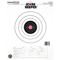Champion Targets 45724 Score Keeper Fluorescent Orange & Black Bullseye Target, 50 Foot Pistol Slow Fire, 12 Pack