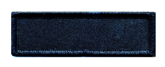 Name Blank w/ Merrowed Bordered (Chicago PD) 3.33''x1'' - Black/Black