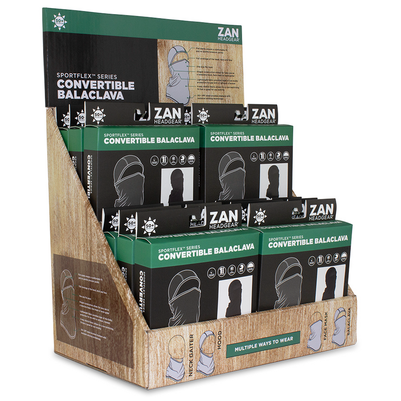 ZAN Prepack Display - Sport Flex Convertible Balaclava