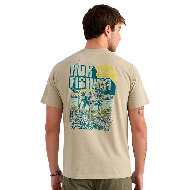Huk Bait 'N Fetch Short Sleeve Tee River Rock Heather XL