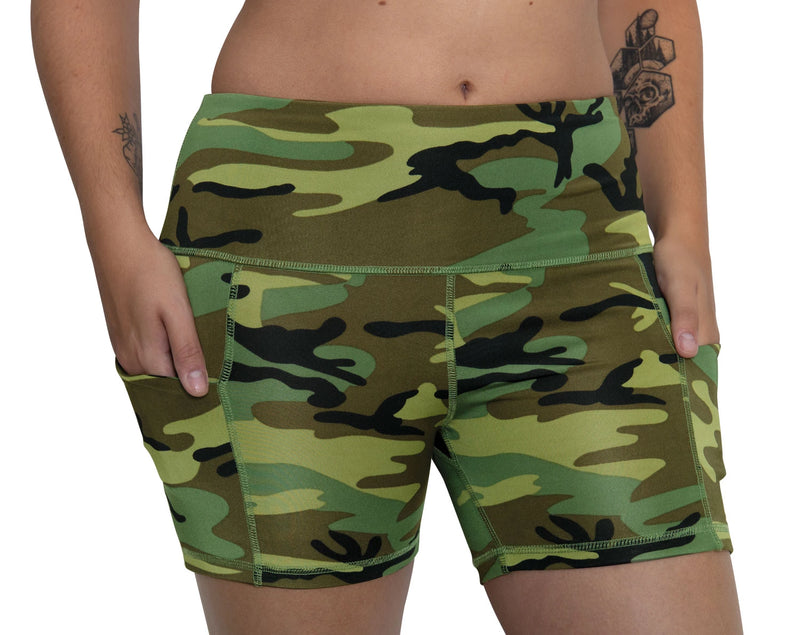 Rothco Womens Camo Workout Performance Legging Shorts