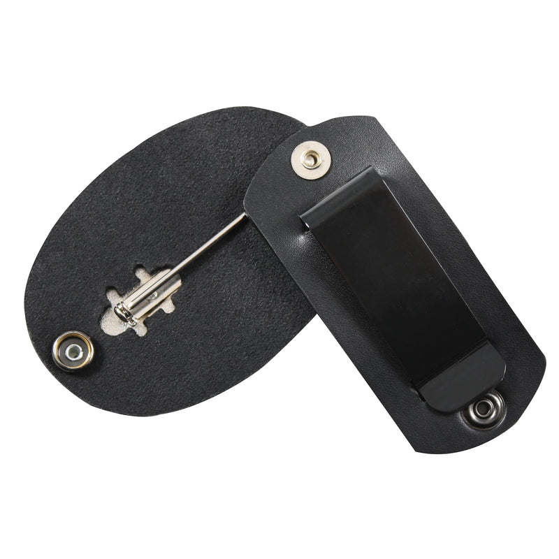 Rothco Leather Clip-On Badge Holder with Swivel Snap