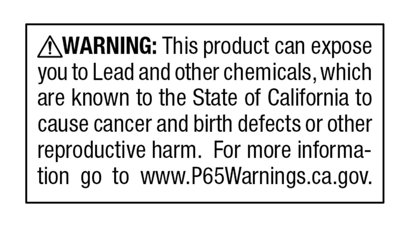 California Prop 65 Chemical Warning Labels