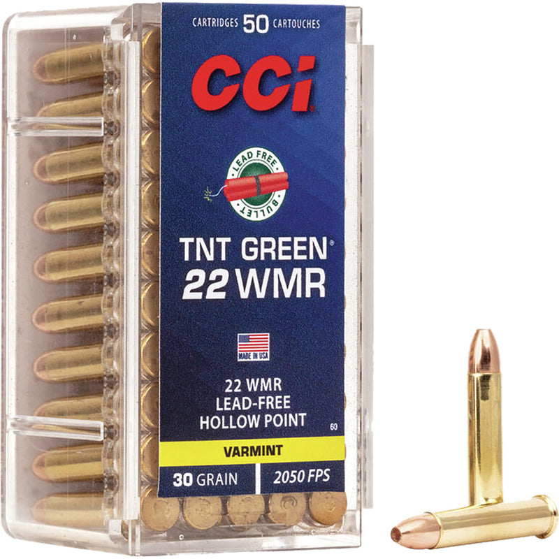 CCI Varmint TNT Green Rimfire Ammo 22 Mag 30 gr. Hollow Point 50 rd.