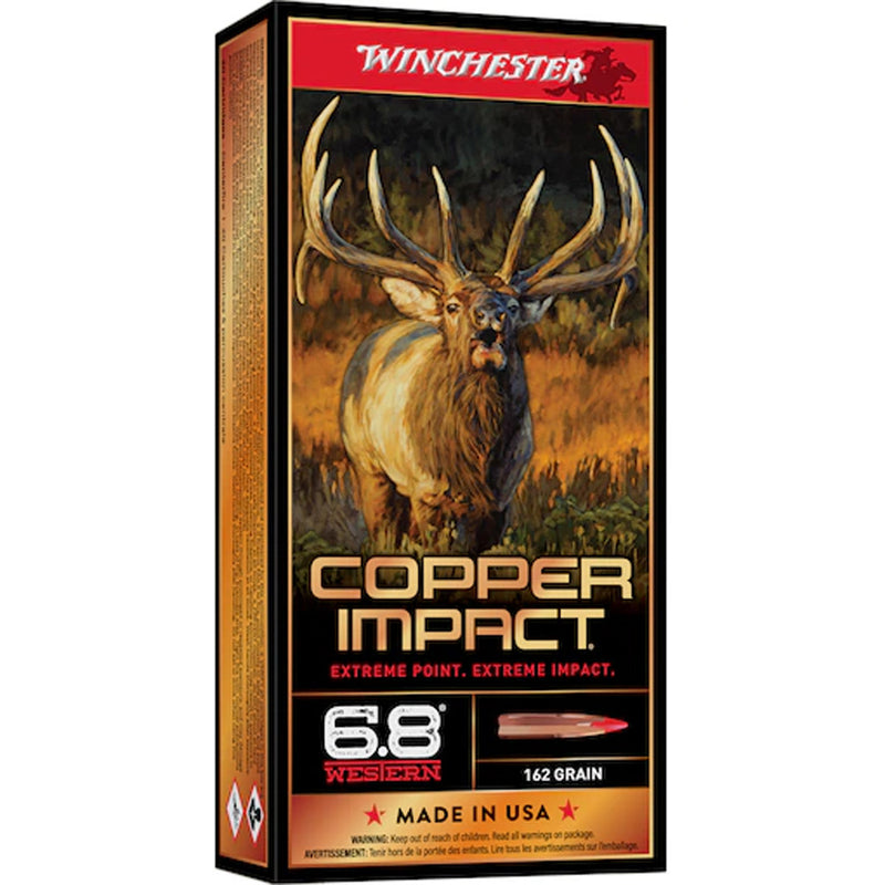 Winchester Copper Impact Rifle Ammo 6.8 Western 162 gr. Copper Impact LF 20 rd.