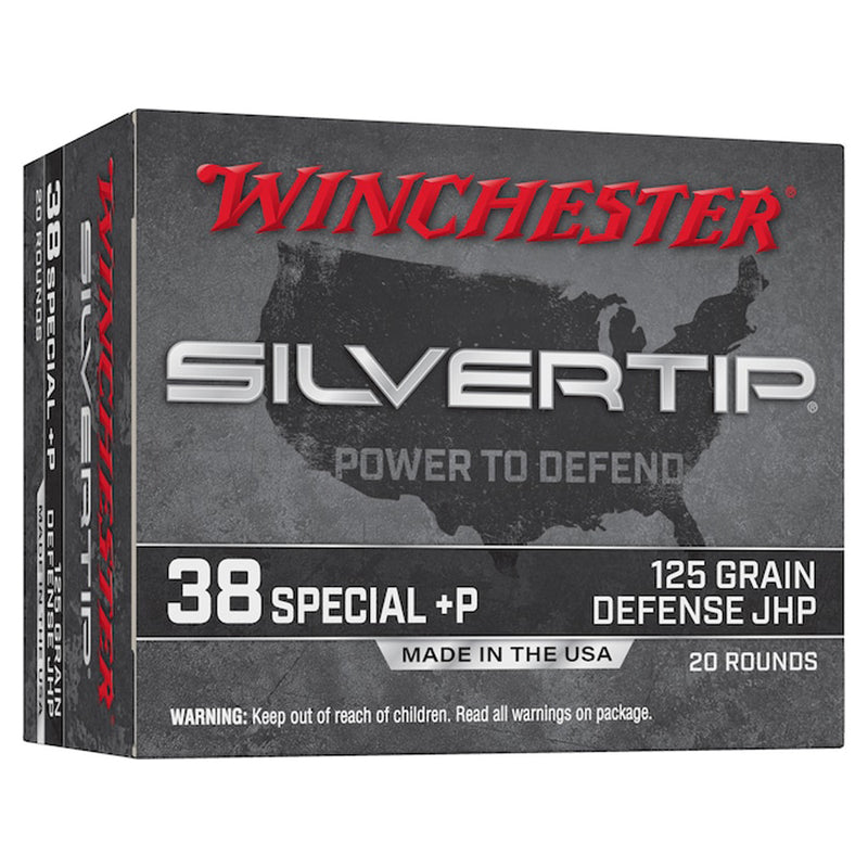 Winchester Silvertip Pistol Ammo 38 Spl.+P 125 gr. JHP 20 rd.
