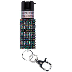 Sabre Jeweled Pepper Spray with Snap Clip Black