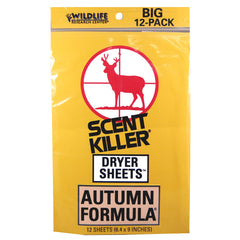 Wildlife Research Scent Killer Dryer Sheets Autumn 12 pk.