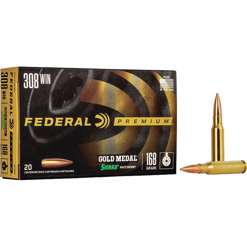 Federal Gold Medal Rifle Ammo 308 Win 168 gr. Sierra Matchking BTPT 20 rd.