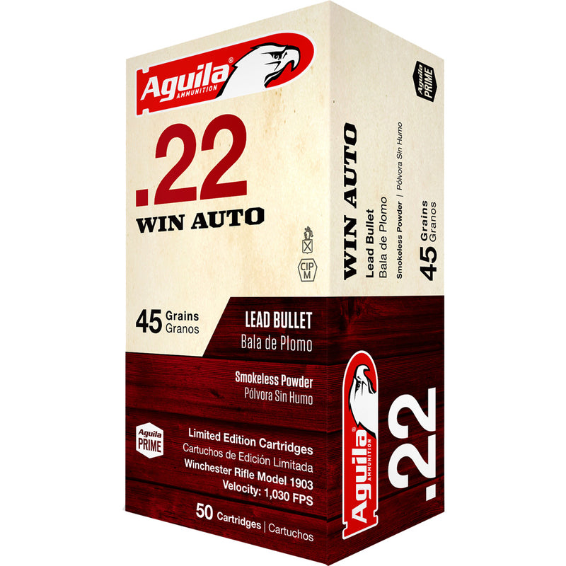 Aguila Rimfire Ammo 22 Win. Auto 45 gr. Lead 50 rd.