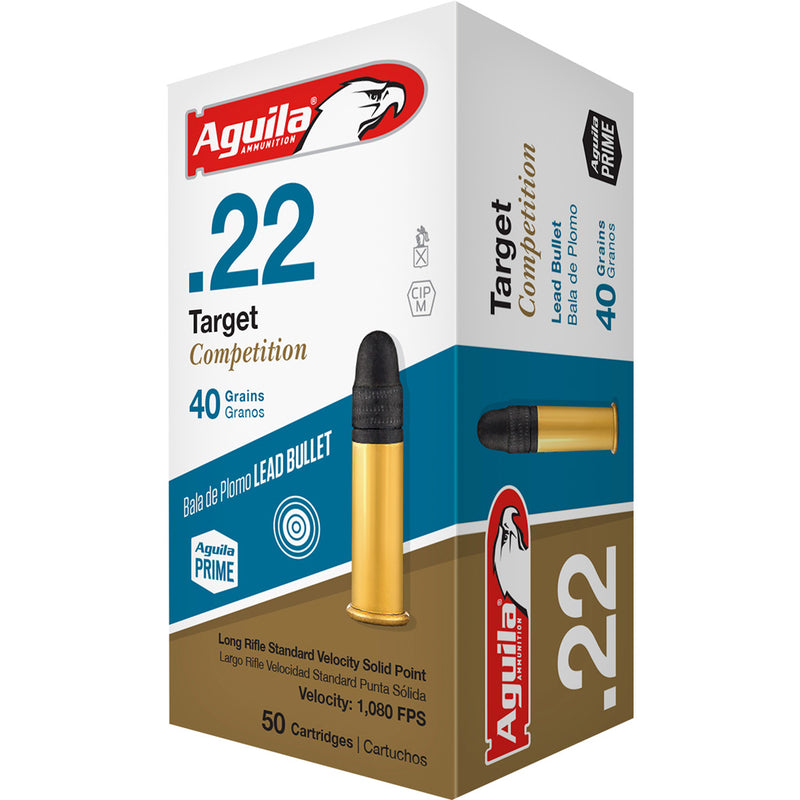 Aguila Target Rimfire Ammo 22 LR. 40 gr. LRN 50 rd.