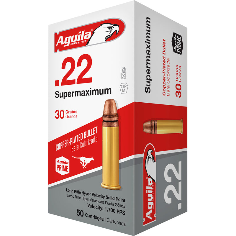 Aguila Special Supermaximum Rimfire Ammo 22 LR. 30 gr. Solid 50 rd.