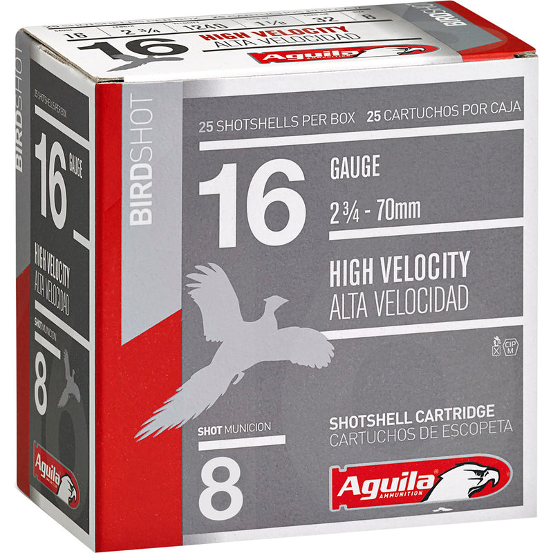 Aguila High Velocity Shotgun Game Load 16 ga. 2.75 in. 1 1/8 oz. 8 Shot 25 rd.