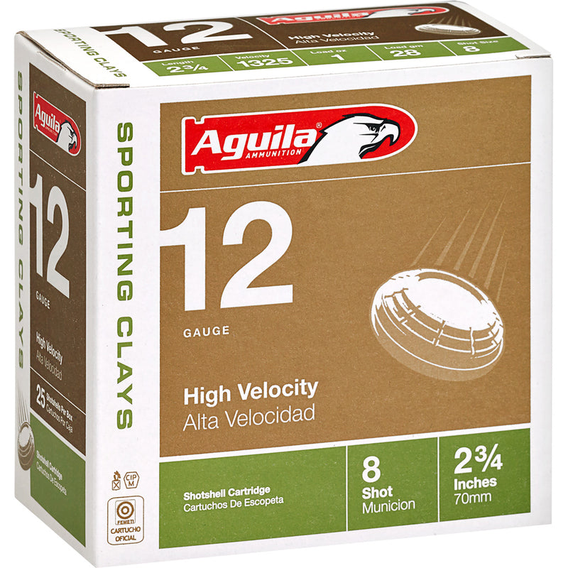 Aguila High Velocity Target Shotgun Load 12 ga. 2.75 in. 8 Shot 25 rd.