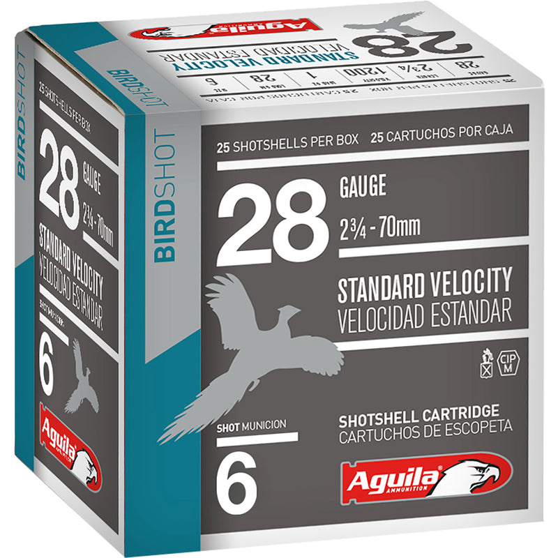 Aguila Standard Velocity Shotgun Game Load 28 ga. 2.75 in. 1 oz. 6 Shot 25 rd.