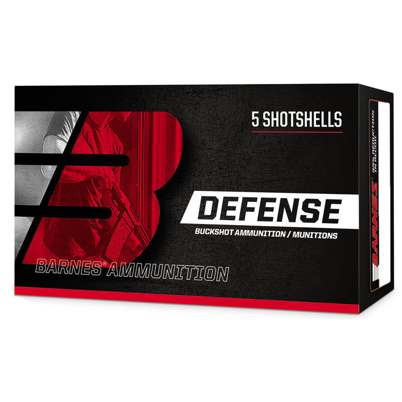 Barnes Defense Buckshot Loads 12 ga. 2.75 in. 00 Buck Shot 9 Pellets 5 rd.