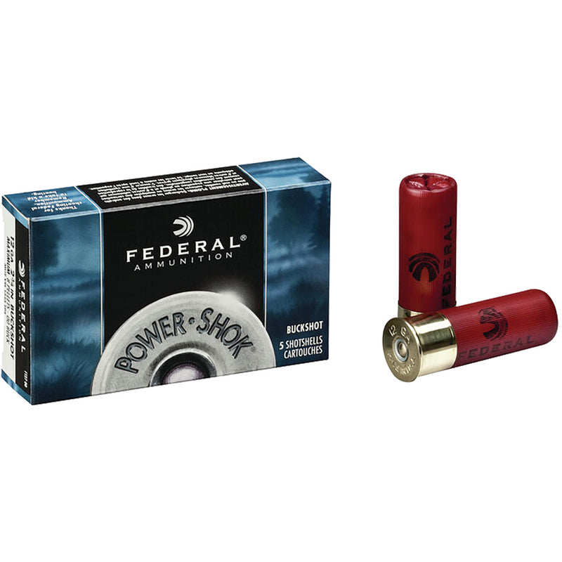 Federal Power-Shok Shotgun Ammo 12 ga. 2.75 in. 12 Pellets 00 Buck 5 rd.