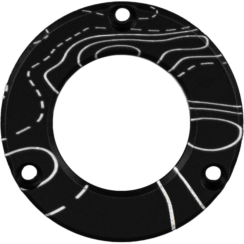 Axcel Driver Hubcap Black w/Engraving Topographical Map Pattern