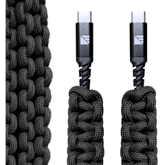Dark Energy USB C to C Paracord Cable  Black