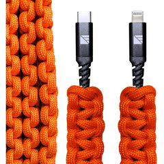 Dark Energy Lightning to C Paracord Cable  Orange