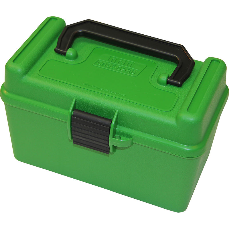 MTM Deluxe Handled Rifle Ammo Case Medium Rifle Green 50 rd.