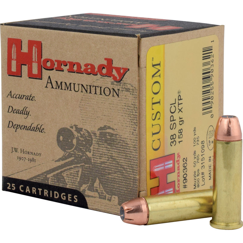 Hornady Custom Pistol Ammo 38 Spl 158 gr. XTP Jacket Hollow Point 25 rd.