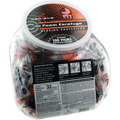 Radians Resistor 32 Foam Ear Plugs Uncorded Orange 100 pr. Jar