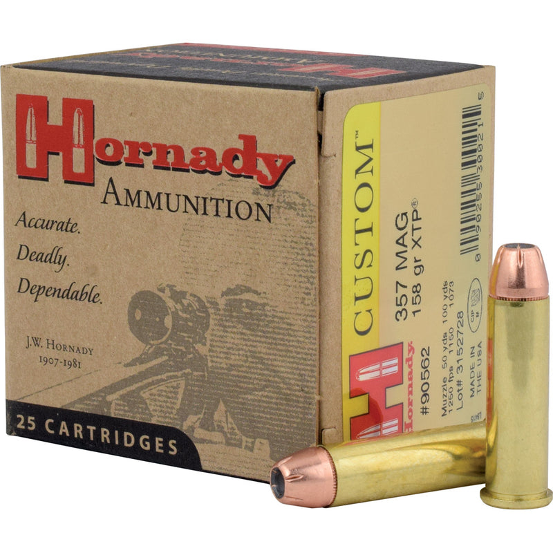 Hornady Custom Pistol Ammo 357 Mag 158 gr. XTP Jacket Hollow Point 25 rd.