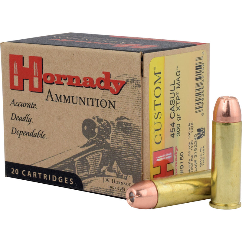 Hornady Custom Pistol Ammo 454 Casull 300 gr. XTP Mag 20 rd.