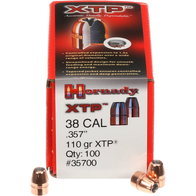 Hornady Traditional Pistol Bullets 38 cal. .357 110 gr. XTP 100 box