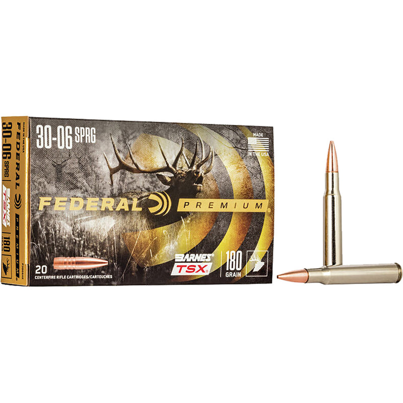 Federal Premium Rifle Ammo 30-06 Sprg. 180 gr. Barnes TSX 20 rd.