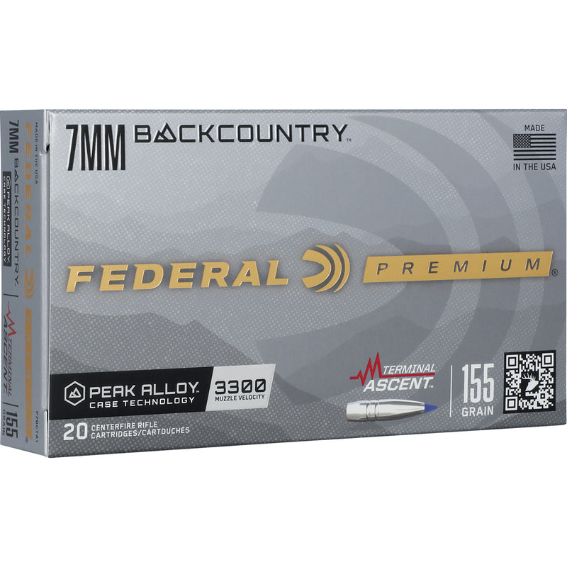 Federal Premium Rifle Ammo 7mm Backcountry 155 gr. Terminal Ascent 20 rd.