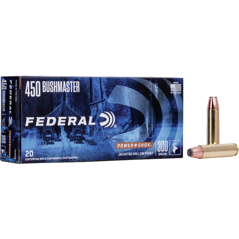 Federal Power-Shok Rifle Ammo 450 Bushmaster 300 gr. SP 20 rd.