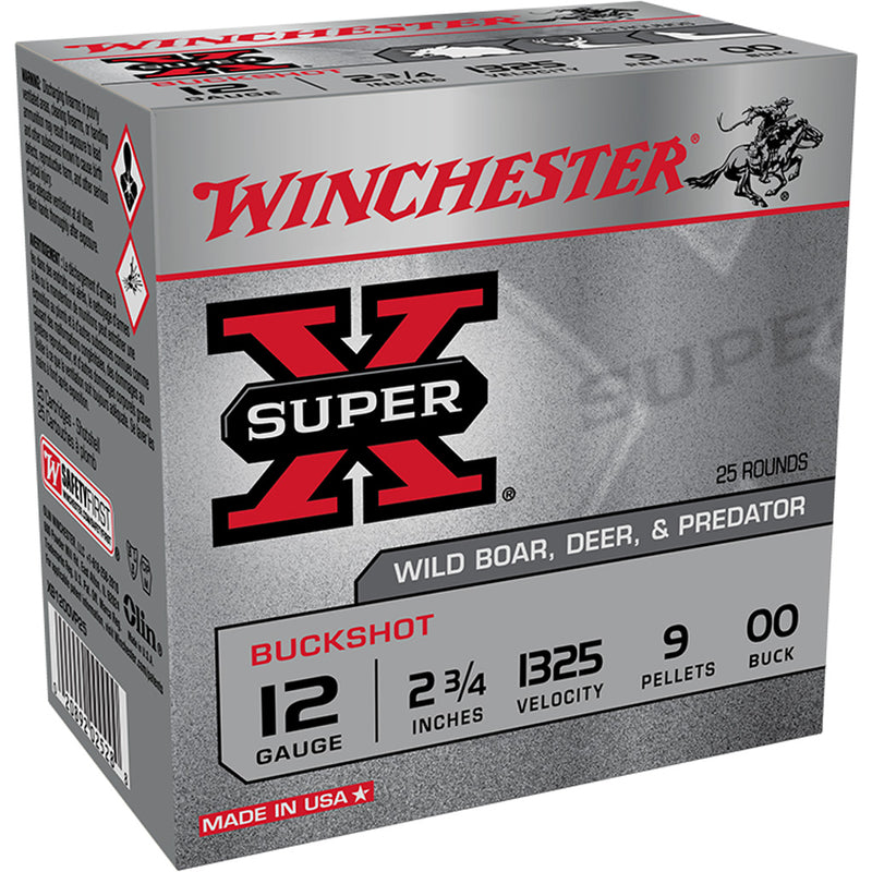 Winchester Super X Load 12 ga.  2.75 in. Buckshot 00 25 rd.