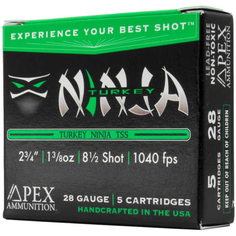 Apex Turkey TSS Ninja Shotgun Ammo 28 ga. 2.75 in. 1-3/8 oz. #8.5 Shot 5 rd.