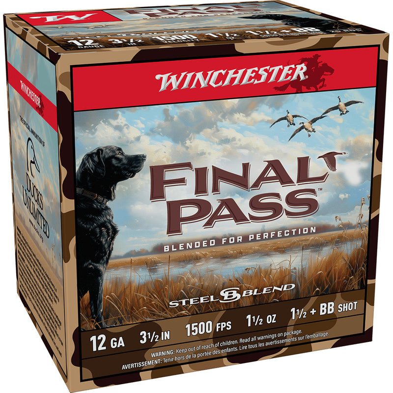 Winchester Final Pass Shotgun Ammo 12 ga. 3.5 in. 1 1/2 oz. BB & 1.5 Blend 25 rd.