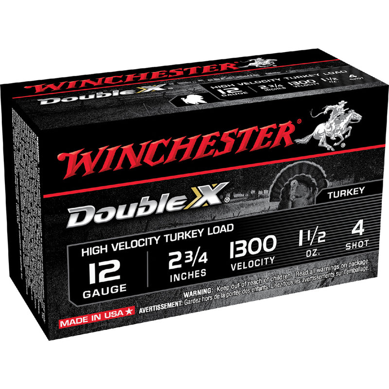 Winchester Double X High Velocity Turkey Load 12 ga. 2.75 in. 1 1/2 oz. 4 Shot 10 rd.