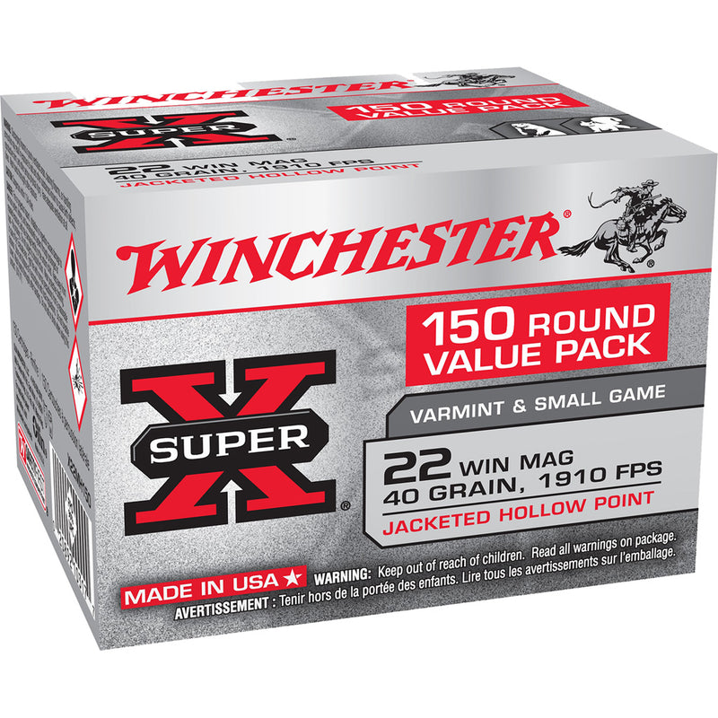 Winchester Super-X Rimfire Ammo 22 Win. Mag. 40 gr. JHP 150 rd.