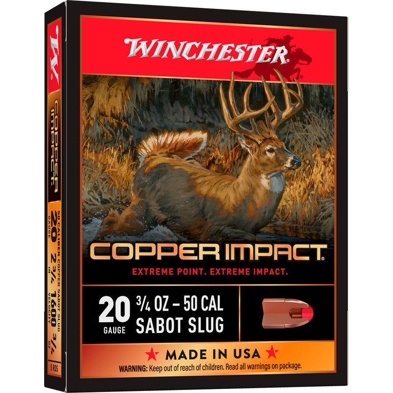 Winchester Copper Impact Sabot Slug 20 ga. 2.75in. 3/4oz. 5 rd.