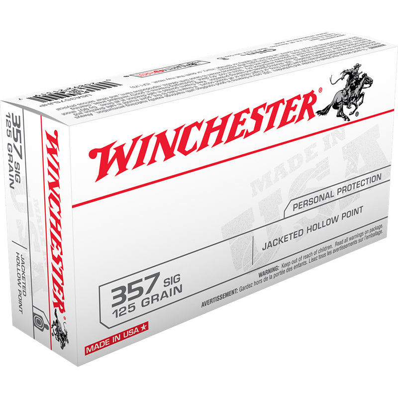 Winchester USA Pistol Ammo 357 Sig 125 gr. Jacketed HP 50 rd.