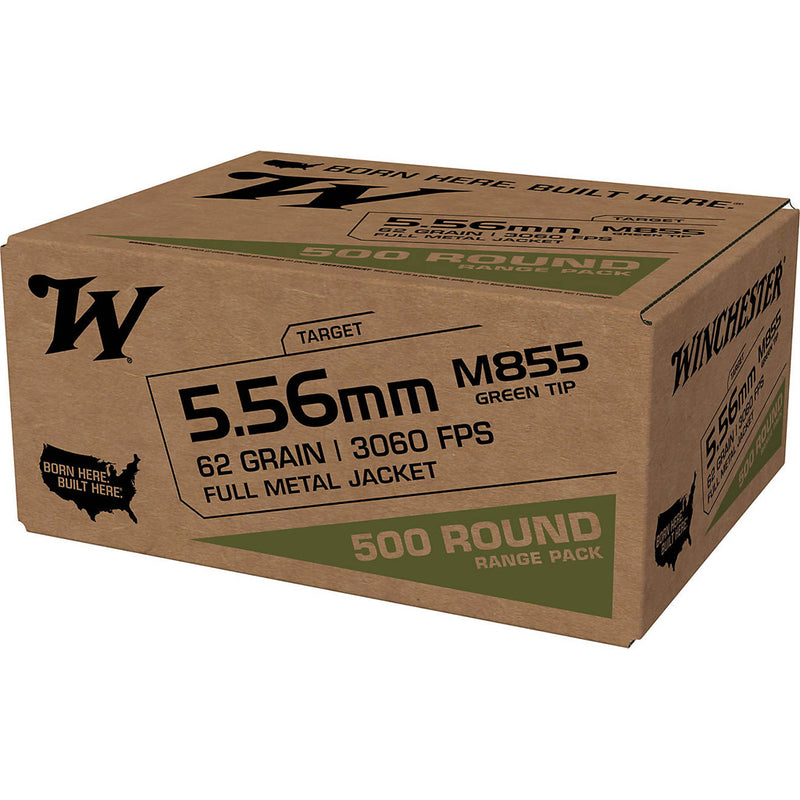 Winchester USA M855 Rifle Ammo 5.56 62 gr. FMJ 500 rd.