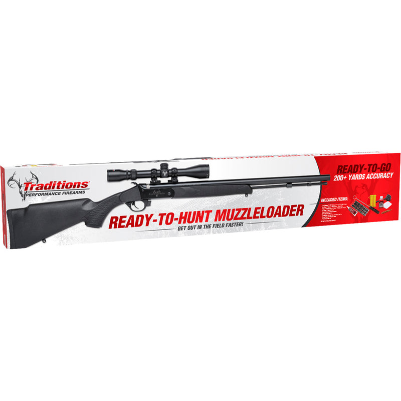 Traditions Buckstalker Redi-Pak .50 Cal 24 in. Blued/Syn Black w/Scope & Boxed
