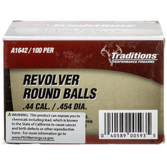 Traditions Revolver Round Balls .44 Cal - .454 Dia 140 gr. 100 pk.