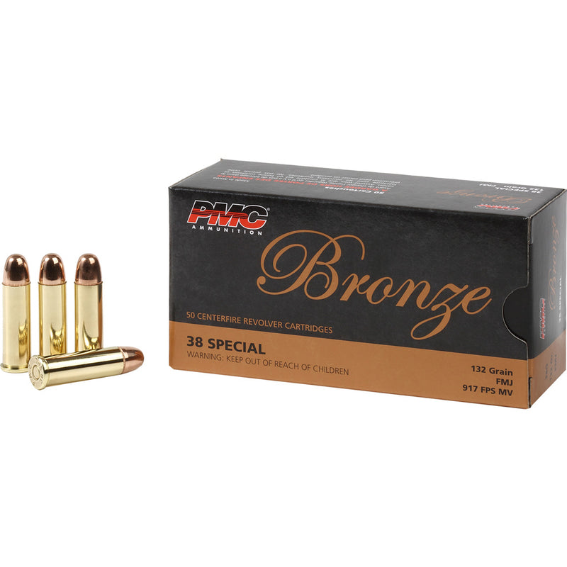 PMC Bronze Pistol Ammo 38 Spl FMJ 132 gr. 50 rd.