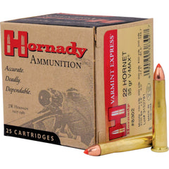 Hornady Varmint Express Rifle Ammo 22 Hornet 35 gr. V-Max 25 rd.