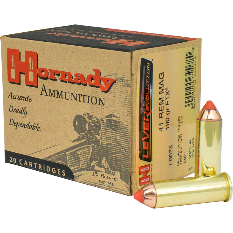 Hornady LEVERevolution Rifle Ammo 41 Rem. Mag. 190 gr. FTX 20 rd.