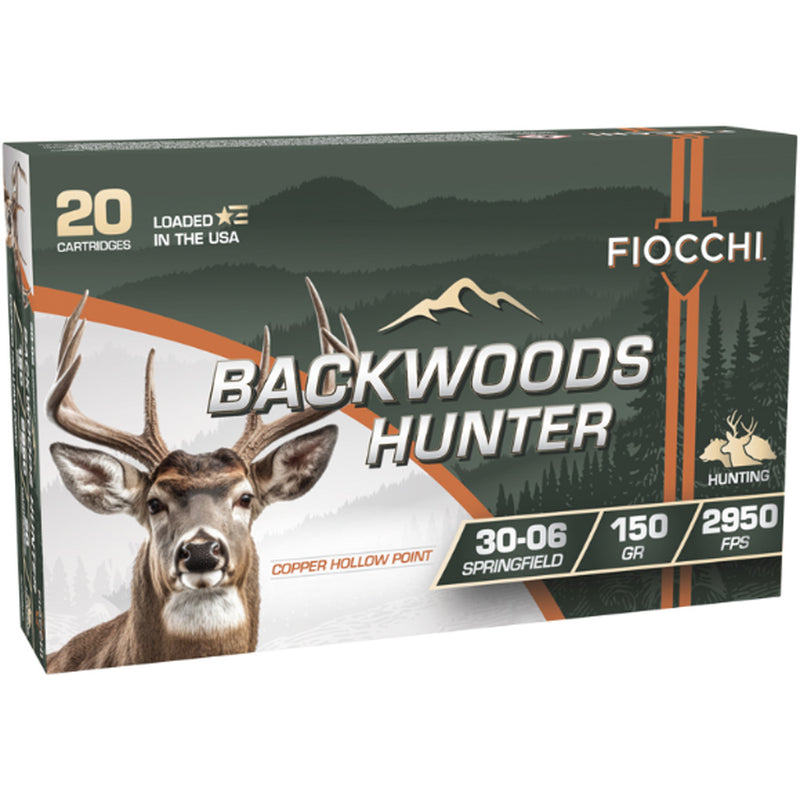 Fiocchi Backwoods Hunter Rifle Ammo 30-06 Sprg. 150 gr. CHP 20 rd.