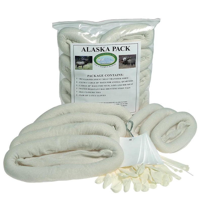 Alaska Game Bag Alaska Pack Large Game 7/ct Bags with Tag Ties and Gloves