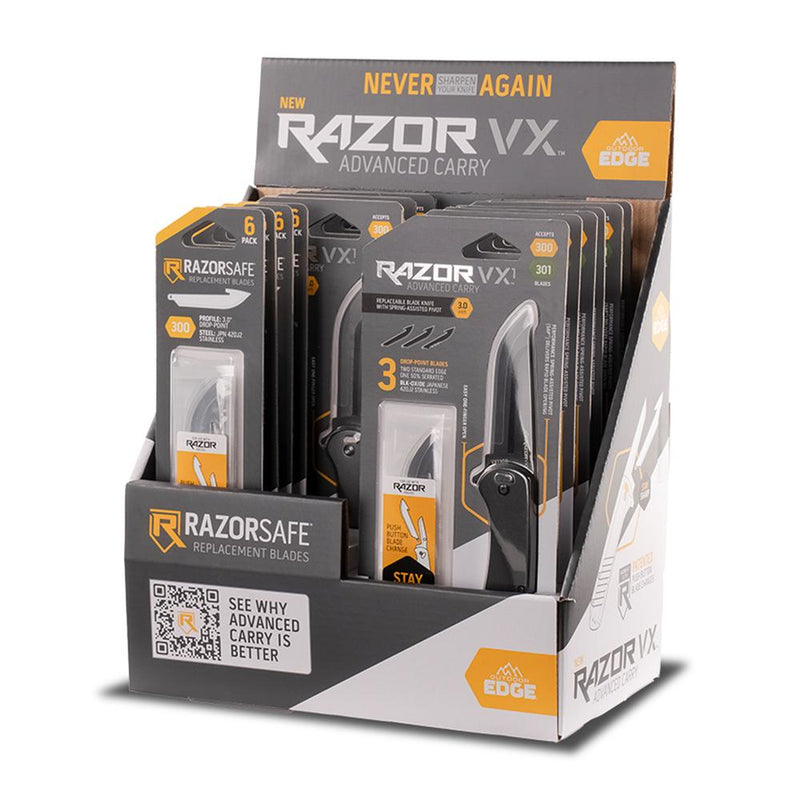 Outdoor Edge Razor VX PDQ Knife Display 9/ct